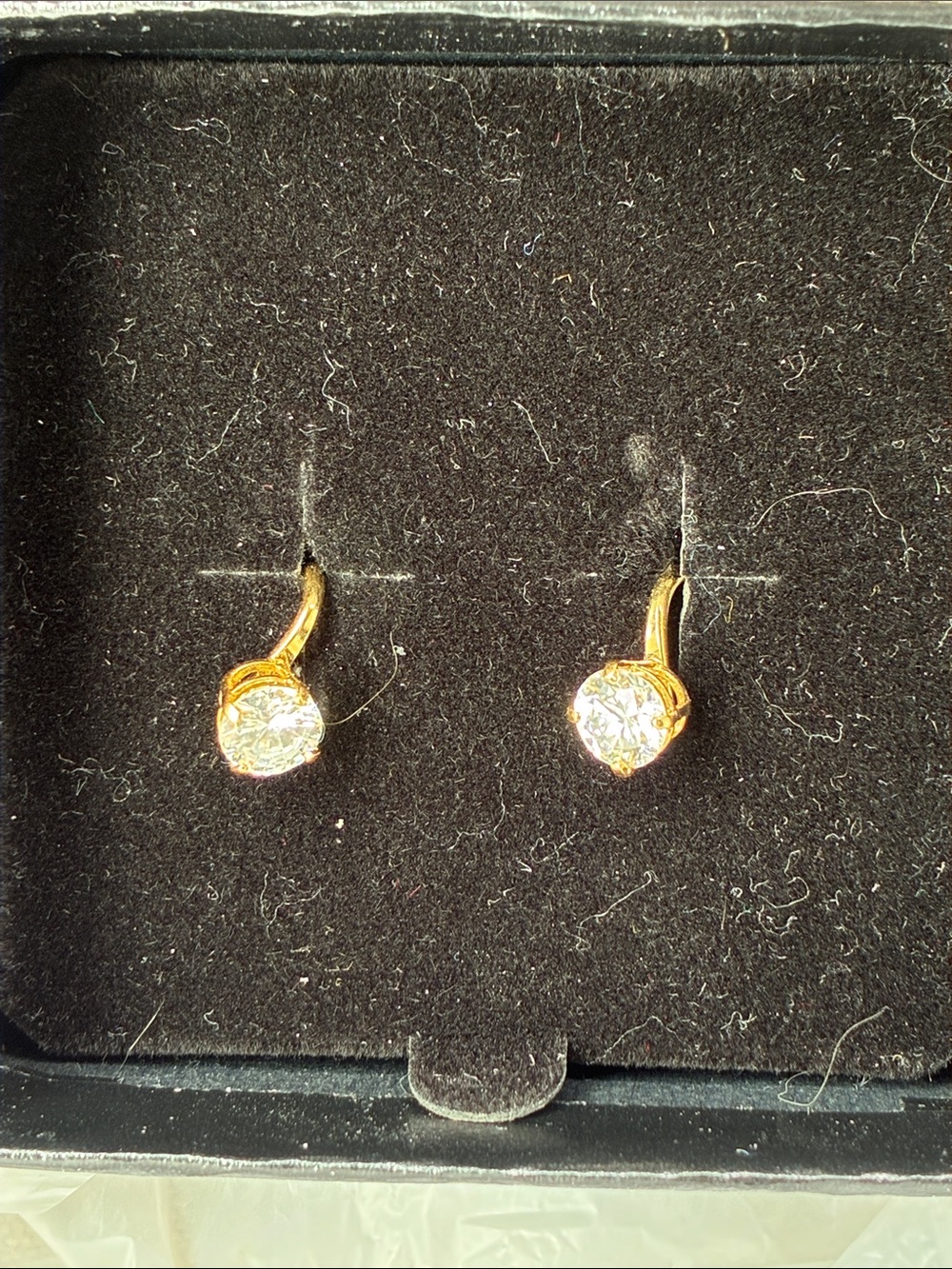 Technibond 18kt bonded to sterling silver vintage Crystal screwback Earrings